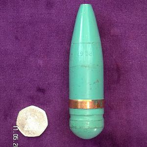 Early 30 MM ADEN practice-the light blue projectiles contained a steel "Slug" that would p