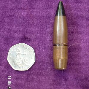 14.5 KPV Armour Piercing Incendiary, Chinese in origen with core removed (for legal reasons).