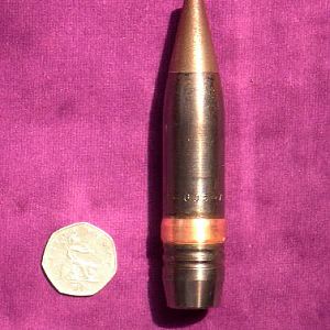 23 MM Experimental High Explosive Incendiary Tracer round for unknown system.