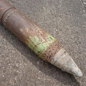 the complete head with fuze, empty`d by bomb disposal but not sure of gun firing it ?