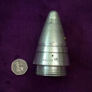 Bofors Mechanical Time Fuze (Number unknown)
52mm x 3.5 mm Pitch thread (fits Bofors 15.2 cm HE She