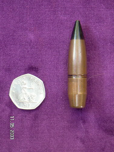 14.5 KPV Armour Piercing Incendiary, Chinese in origen with core removed (for legal reasons).