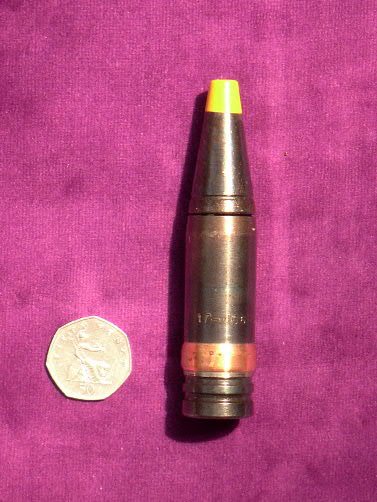 23 MM Experimental Armour Piercing Incendiary Tracer for unknown weapon system.