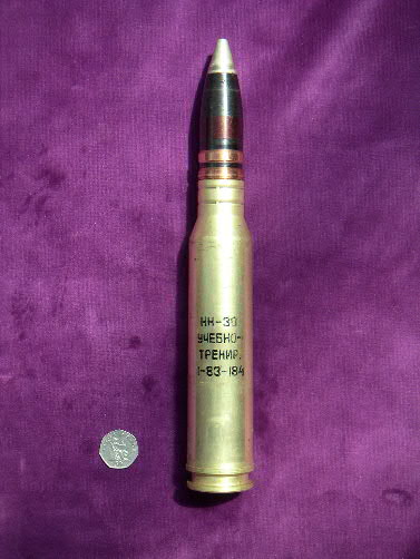 30 MM NAVAL High Explosive round.(drill)