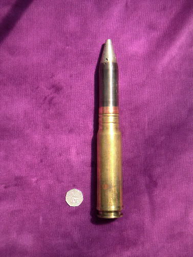 30 MM "NR" High Explosive Incendiary Tracer round.