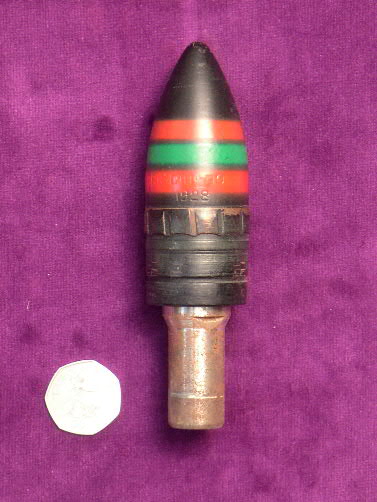 37 MM Vickers "Diurno" Tracer projectile.