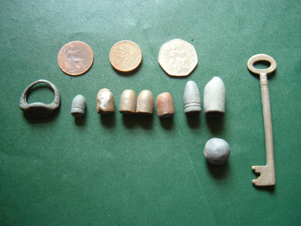 Bullets, musket balls, mini ball, assorted other finds