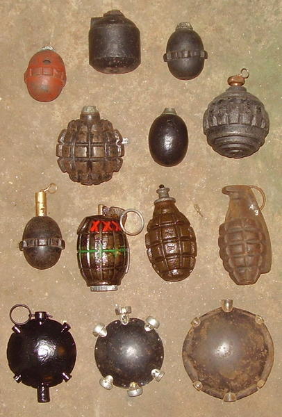 sightly mixture of hand grenades