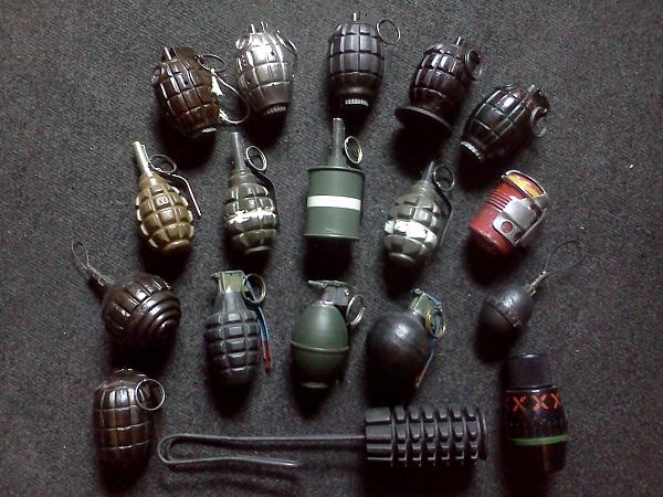 small collection of grenades