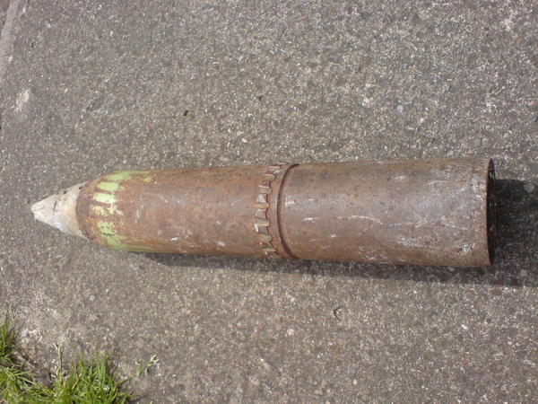 the shell in good condition some rust with light green paint still present