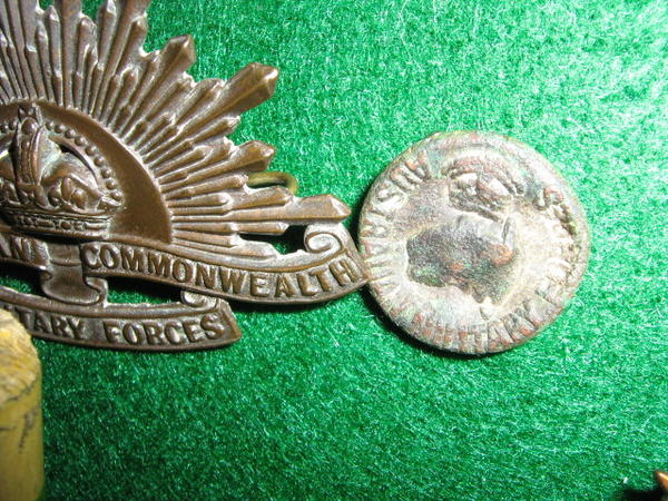 WW1 button found on the beach of Gallipoli in 2008 by an Australian soldier on leave from Iraq.